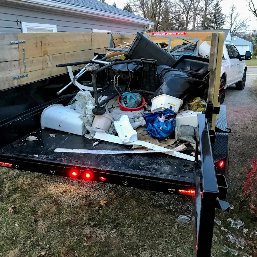Roll-off dumpster delivered to a residential driveway in Redwood Falls