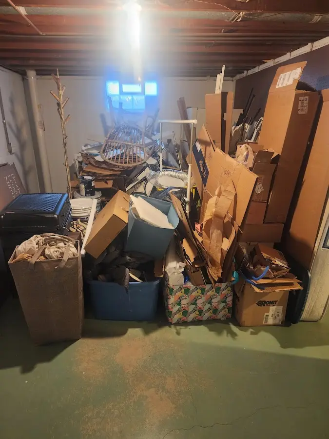 Roll-off dumpster container at job site for 8 Yard Dumpster Rental in Redwood Falls